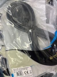 Shiverpeaks Schuko 90-degree to IEC C13 power cable in protective retail packaging, 1.8m length, black, for Sun Blade and PC workstations.