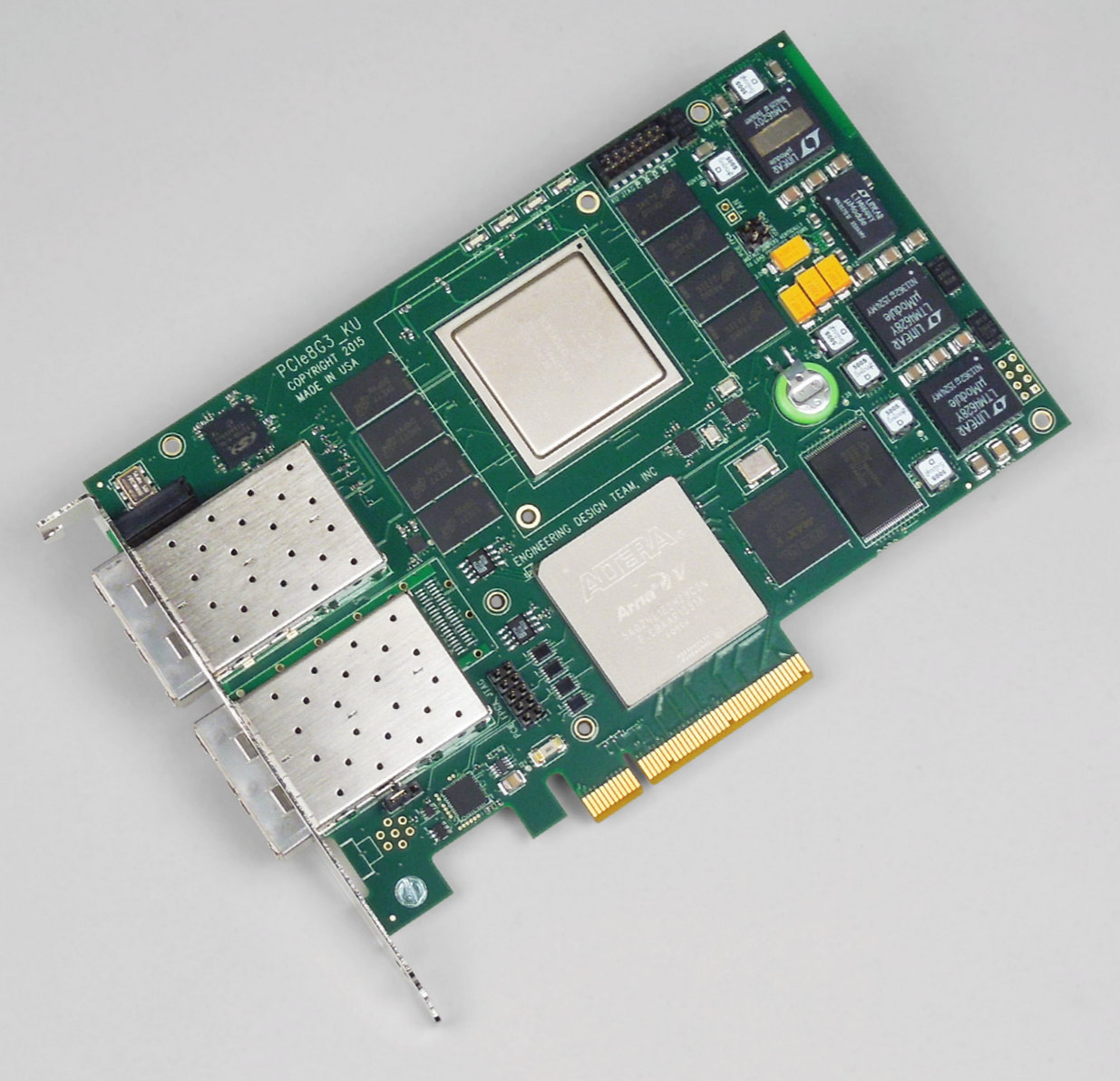 EDT PCIe8 G3 KU-10G – Ultrascale, 4x 10G SFP/+s – Zerif Technologies Ltd.