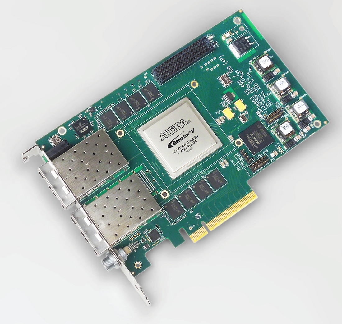 EDT PCIe8g3 S5-10G – Intel Stratix V FPGA, 4x 10G SFP/+s – Zerif Technologies Ltd.